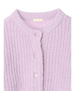 earth music&ecology ヘアリーショートニットカーディガン Lavender