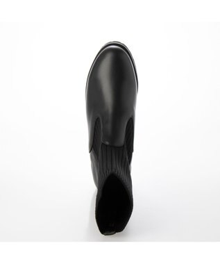 ing <ing>【サスティナブルシリーズ】ラウンドトウリブニットブーツ ブラック