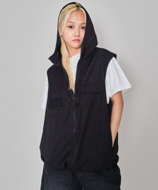ユニセックス着用ITEM】フードナイロンベスト / WEGO | ファッション