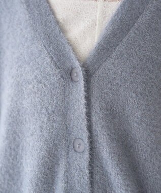 earth music&ecology ラメミニシャギーＶネックカーディガン Charcoal Gray