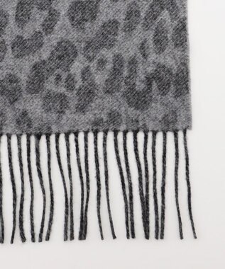 ICB アニマルパターンストール グレー系レオパード柄