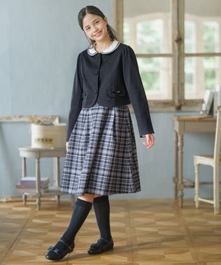 組曲 KIDS 【150-170㎝】ダブルカラー ブラウス オフホワイト系