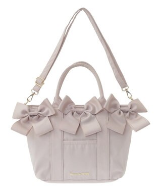 Maison de FLEUR ボリュームリボン2Wayトートバッグ Grayish Pink