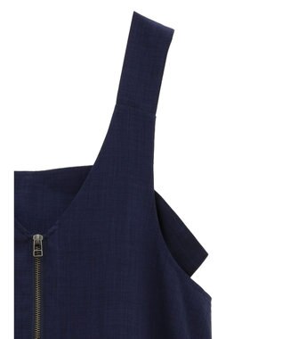 CRAFT STANDARD BOUTIQUE 前後2WAY麻調パネルワンピース Navy