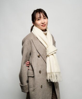 MOONBAT プラスムーンバット (+moonbat) カシミヤ100％無地ストール 洗える 190㎝×50㎝ オフホワイト