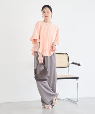 earth music&ecology ピグメントフリルTシャツ Pink