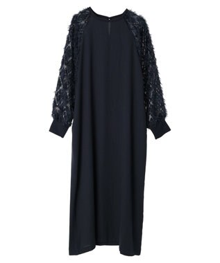 CRAFT STANDARD BOUTIQUE 袖ジャガードラグランワンピース Navy