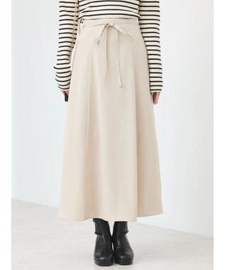 earth music&ecology リボンフレアスカート Beige