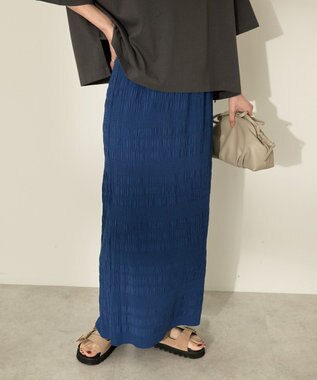 AMERICAN HOLIC シャーリングタイトスカート Deep Blue