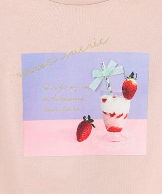 ANY KIDS フォトプリント 長袖 Ｔシャツ ピンク×ジュース