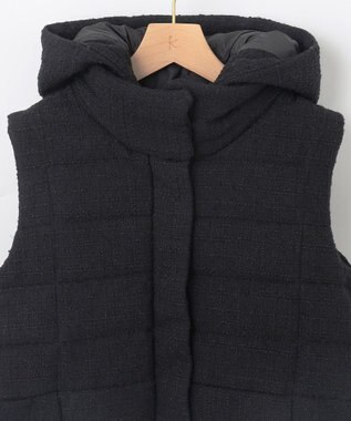 組曲 【中綿・軽羽織】フード付きパディングベスト ブラック系8