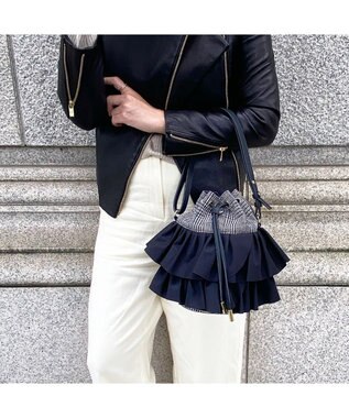 LA BAGAGERIE 【インスタグラマー chiyoさん×LA BAGAGERIE】フリルバケットバッグ