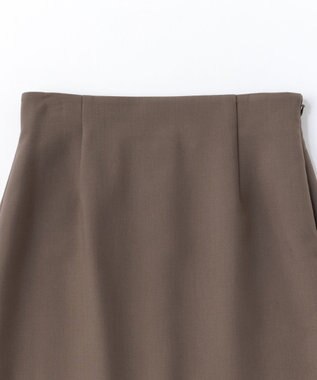 UNFILO L 【選べる着丈】ダブルクロス Iラインスカート モカ