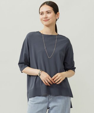 【接触冷感・UVカット】クレープストレッチプルオーバー ニットⅡ