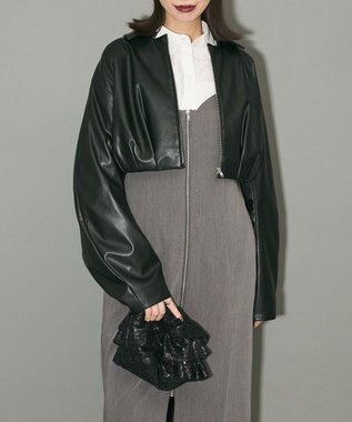 Green Parks フロントジップキャミワンピース Gray