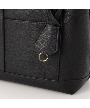 UNBILLION 【テレビ ドラマ着用アイテム】cachecache ショルダー付きパーテーション合成皮革トート ブラック