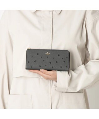 LANVIN en Bleu リュクサンブールハート Lファスナー長財布 ネイビー