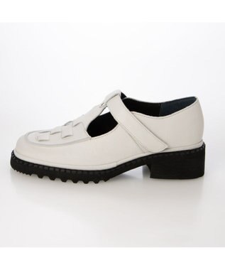 MODE ET JACOMO <D'ICI>メッシュTストラップローファー ホワイト