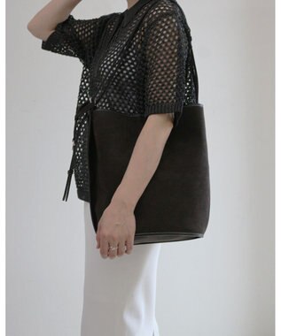 MORROW by thank 【A4サイズ収納可/軽量】VIVIAN ONE SHOULDER ASスエード　ブラック