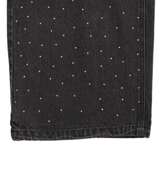 WEGO 【ユニセックス着用ITEM】スーパーバギーラインストーンデニムパンツ デニムブラックソノタ