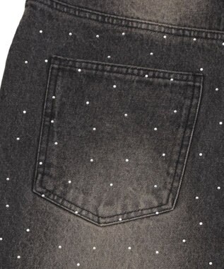 WEGO 【ユニセックス着用ITEM】スーパーバギーラインストーンデニムパンツ デニムブラックソノタ