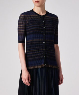 Paul Smith ラメボーダー リブ カーディガン ブラック