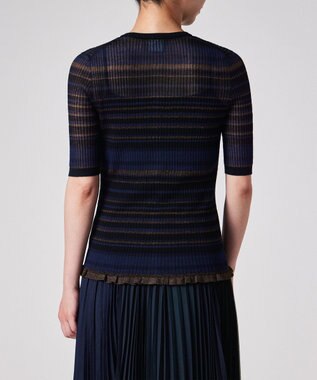 Paul Smith ラメボーダー リブ カーディガン ブラック