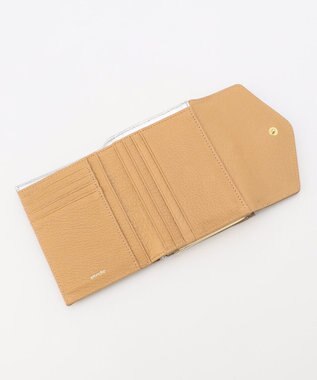 UNBILLION ペルケ perche トリミング配色外ガマ二つ折り財布 ミックスシルバー