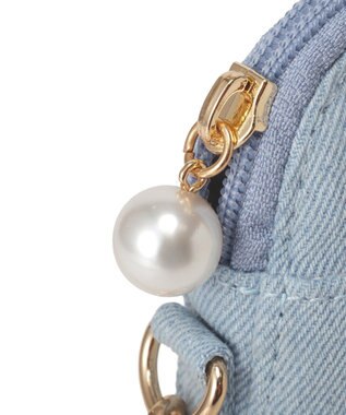 Maison de FLEUR ラインストーンデニムチュールショルダーバッグ Light Blue