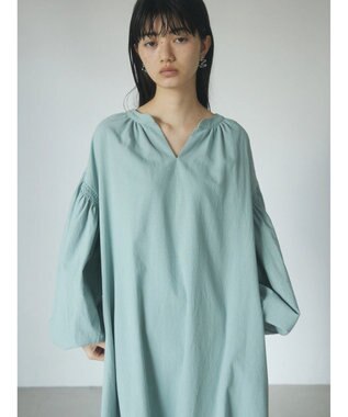 Green Parks ａ．袖ギャザーボリュームワンピース Sax