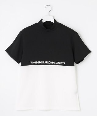 【MEN】カラーブロック ドライタッチモックネックシャツ