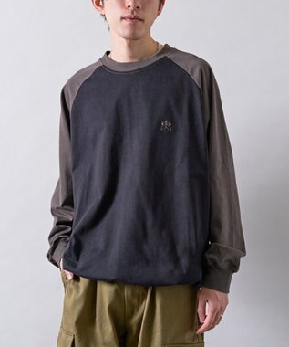 CRAFT STANDARD BOUTIQUE ワンポイント刺繍ラグランロンＴ Black