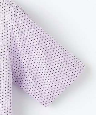 JOSEPH ABBOUD 【ビジネスシーンに最適・サステイナブル】ソアロンンシャンブレープリント 半袖 シャツ ライラック系5