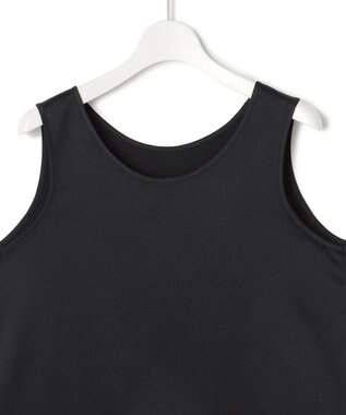 23区 【洗える】レースコンビストレッチ マットサテン インナー タンクトップ ブラック系