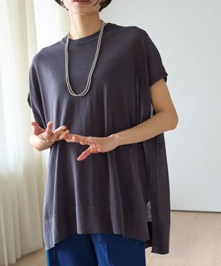 UNFILO フロスティコットン オーバーニット チャコール