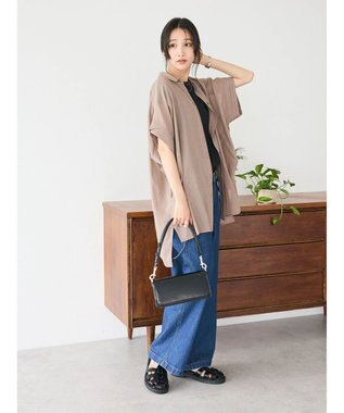 CRAFT STANDARD BOUTIQUE ヴィンテージボイルミルフィーユ襟付きシャツチュニック Mocha