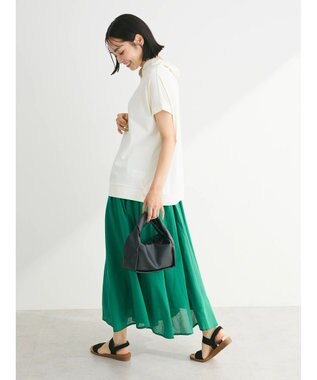 Green Parks フレンチスリーブ抜け襟カットプルオーバー Ecru