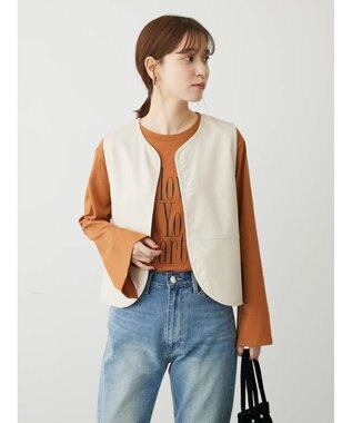 Green Parks ・Ｐｅｔｉｔ　Ｆｌｅｕｒ　ロゴｐｔフレアスリーブロンＴ Brown