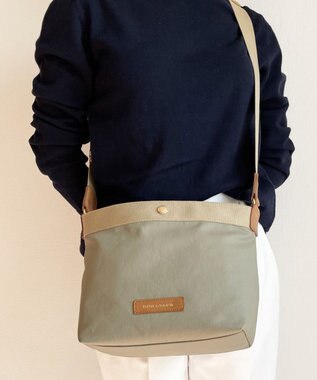 Hekhèr Le Style de Vie 新色追加【日本製】PUコートコットンキャンバス ショルダーバッグ ベージュ