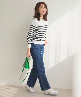 Feroux 【洗える】ビジューポイント ニット ブラック系1