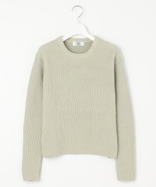 J.PRESS LADIES L 【WEB限定カラーあり・洗える】CLEAR COTTON BLEND サイドスリット ニット ライトグリーン系