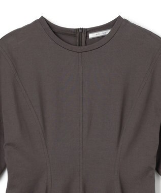 BEIGE， 【洗える】GLANTHUS / コットンカーブラインロングフレアワンピース Slate