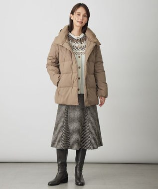 J.PRESS LADIES S 【洗える・2way】タフタダウン ミドル丈 コート モカ系