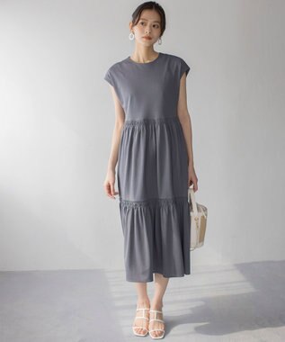 組曲 サマージャージーティアード ワンピース グレー系