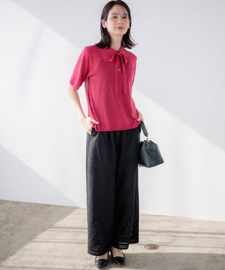 組曲 S 【先行予約】シアーポロ ニット チェリーローズ系