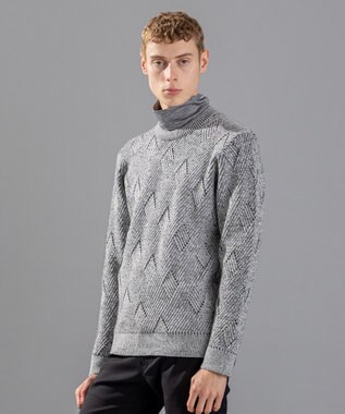 JOSEPH HOMME エコタック　クルーネックニット ライトグレー系