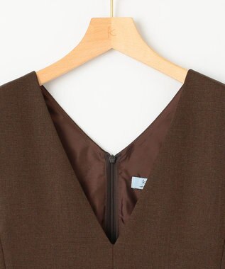 組曲 ウールライクスポンディッシュ ジャンパースカート ダークブラウン系3