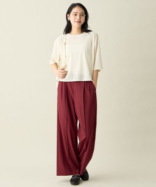 ANY 【6サイズ展開/ウエストゴム】イージーワイドパンツ バーガンディ