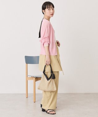 AMERICAN HOLIC シアー配色ニットカーディガン Pink