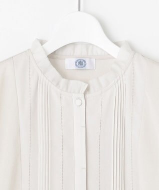 J.PRESS LADIES S 【吸水速乾】プレーティングジャージー フリル衿 カットソー ライトグレー系